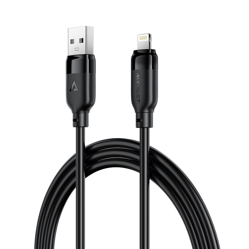 Кабель ACEFAST C16-06, USB to iP, 2.4A, 2m, TPE, TPU connectors, Black