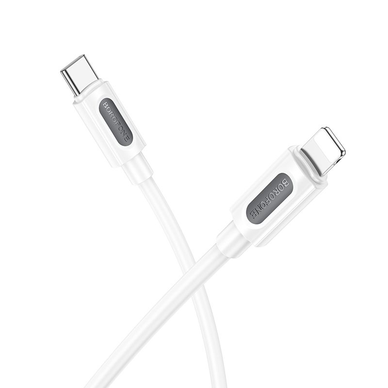 Кабель BOROFONE BX114 Structure PD silicone charging data cable iP White