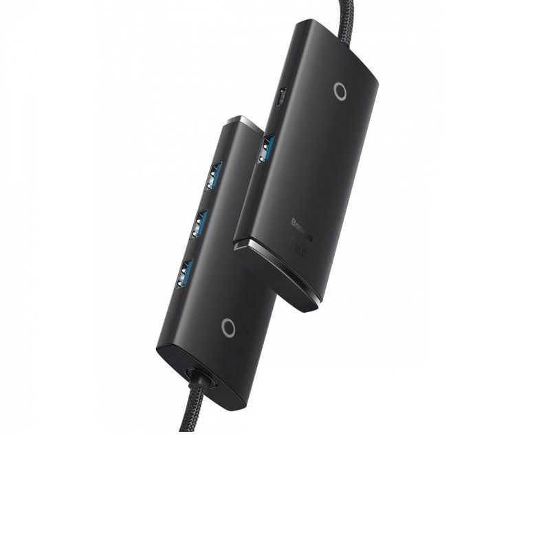 USB-хаб Baseus Lite Series 4-Port USB-A HUB Adapter (USB-A to USB 3.0*4 ) 1m Black