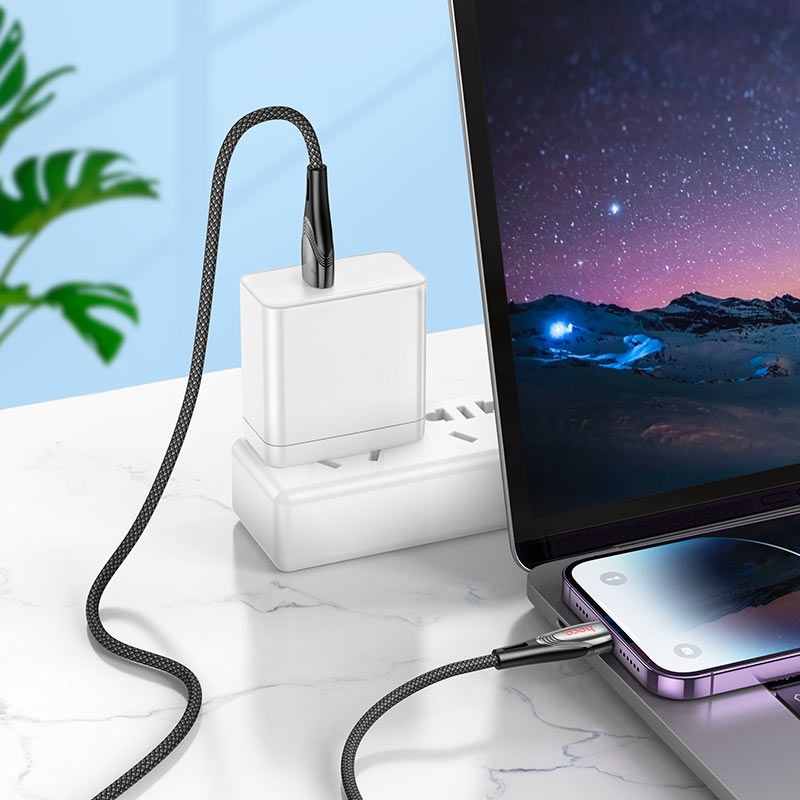 Кабель HOCO U133 Monte charging data cable iP Black