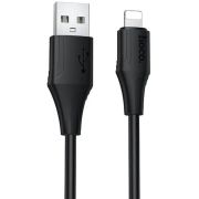 Кабель HOCO X124 Bien silicone charging data cable iP Black