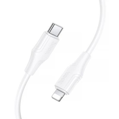 Кабель HOCO X124 Bien silicone charging data cable iP white