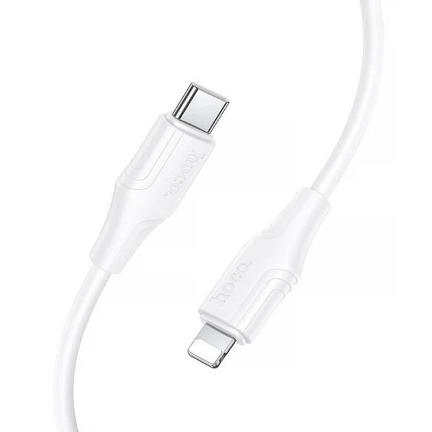 Кабель HOCO X124 Bien silicone charging data cable iP white