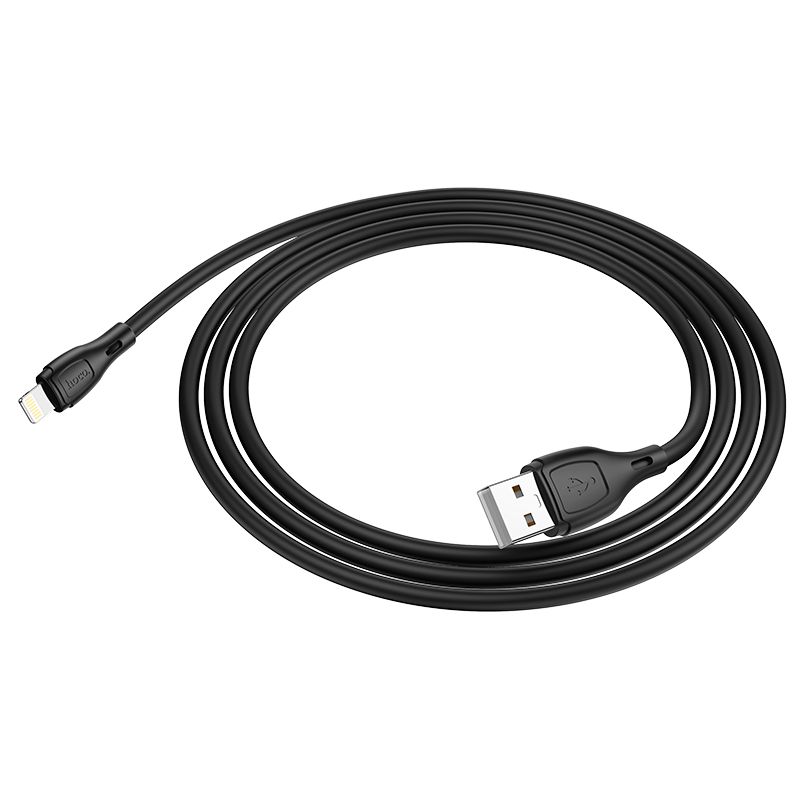 Кабель HOCO X61 Ultimate silicone charging data cable for iP Black