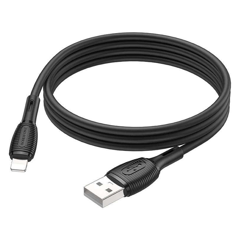 Кабель BOROFONE BX86 Advantage silicone charging data cable for iP Black