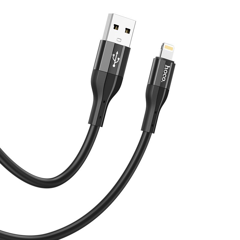 Кабель HOCO X72 Creator silicone charging data cable for iP Black