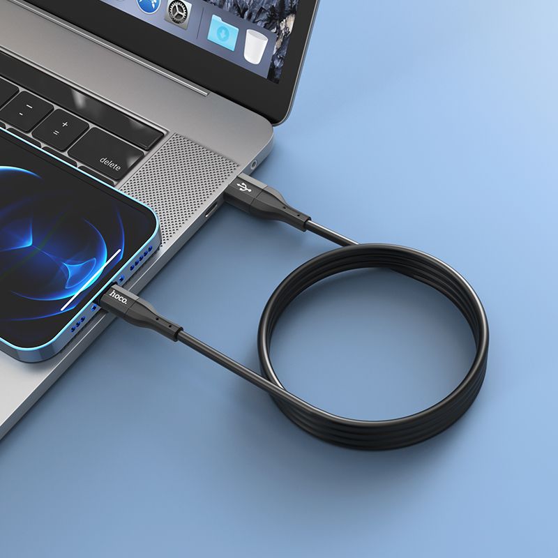 Кабель HOCO X72 Creator silicone charging data cable for iP Black
