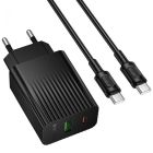 Мережевий зарядний пристрій BOROFONE BAS76A Source PD30W+QC3.0 charger set(C to C) Black