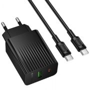 Мережевий зарядний пристрій BOROFONE BAS76A Source PD30W+QC3.0 charger set(C to C) Black
