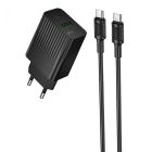 Мережевий зарядний пристрій BOROFONE BAS76A Source PD30W+QC3.0 charger set(C to C) Black