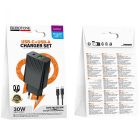 Мережевий зарядний пристрій BOROFONE BAS76A Source PD30W+QC3.0 charger set(C to C) Black