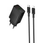 Мережевий зарядний пристрій BOROFONE BAS76A Source PD30W+QC3.0 charger set(C to iP) Black