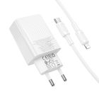 Мережевий зарядний пристрій BOROFONE BAS76A Source PD30W+QC3.0 charger set(C to iP) White