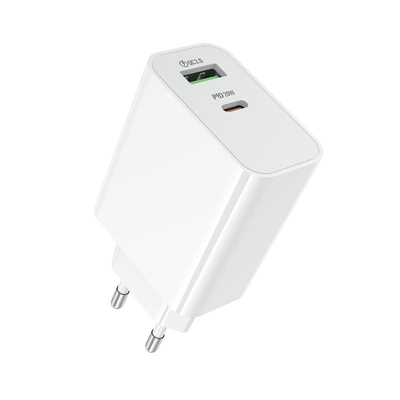 Мережевий зарядний пристрій BOROFONE BA106A Stellar PD20W+QC3.0 charger (EU) White