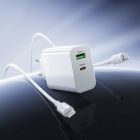 Мережевий зарядний пристрій BOROFONE BA108A Stellar PD30W+QC3.0 charger set (C to C) (EU) White