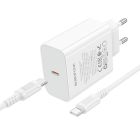 Мережевий зарядний пристрій BOROFONE BA109A Star single port PD40W charger set (C to C) (EU) White