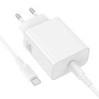 Мережевий зарядний пристрій BOROFONE BA109A Star single port PD40W charger set (C to C) (EU) White