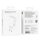 Мережевий зарядний пристрій BOROFONE BA109A Star single port PD40W charger (EU) White
