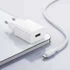 Мережевий зарядний пристрій BOROFONE BA110A Lemi single port charger set (Micro) (EU) White