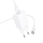 Мережевий зарядний пристрій BOROFONE BA110A Lemi single port charger set (Type-C) (EU) White