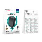 Мережевий зарядний пристрій з кабелем BOROFONE BAS75A Source single port PD30W charger set (C to iP) (EU) Black