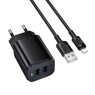 Мережевий зарядний пристрій BOROFONE BAS81A Star dual-port charger set (Micro) (EU) Black