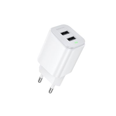 Мережевий зарядний пристрій BOROFONE BAS81A Star dual-port charger (EU) White