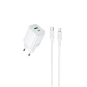 Мережевий зарядний пристрій BOROFONE BAS83A Star PD20W+QC3.0 charger set (C to iP) (EU) White