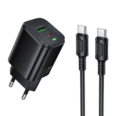 Мережевий зарядний пристрій BOROFONE BAS85A Star PD30W+QC3.0 charger set (C to C) (EU) Black