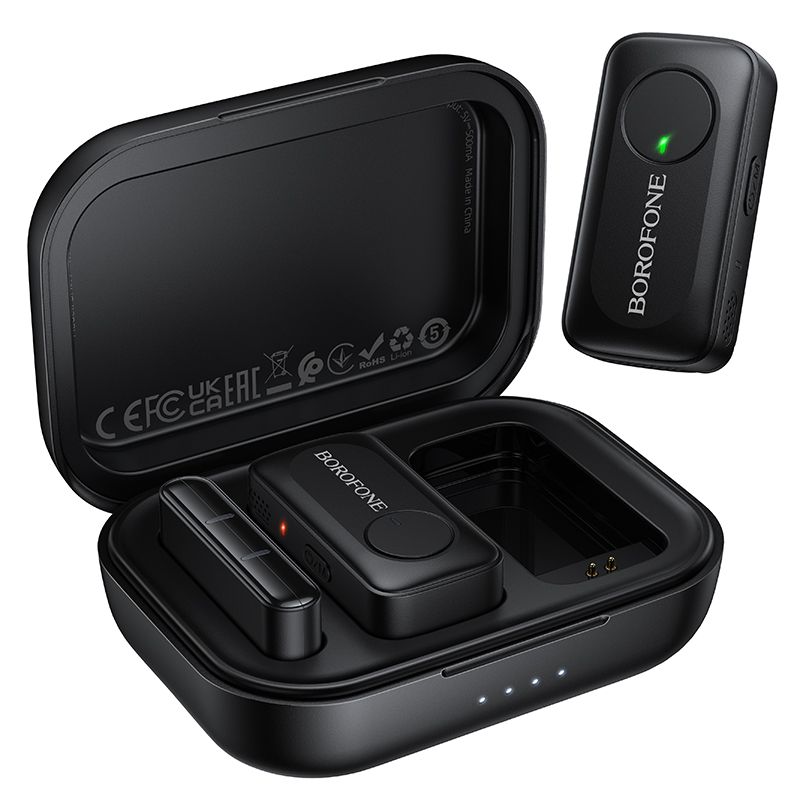 Бездротова мікрофонна система BOROFONE BFK17 Lemai wireless microphone Type-C Black