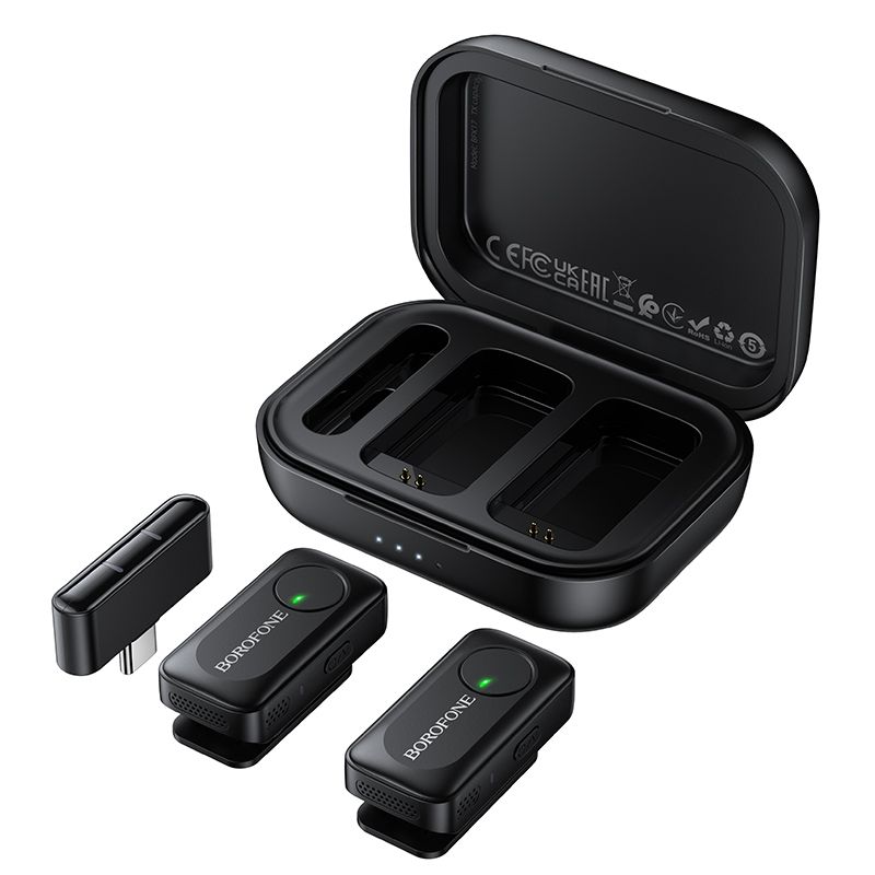 Бездротова мікрофонна система BOROFONE BFK17 Lemai wireless microphone Type-C Black