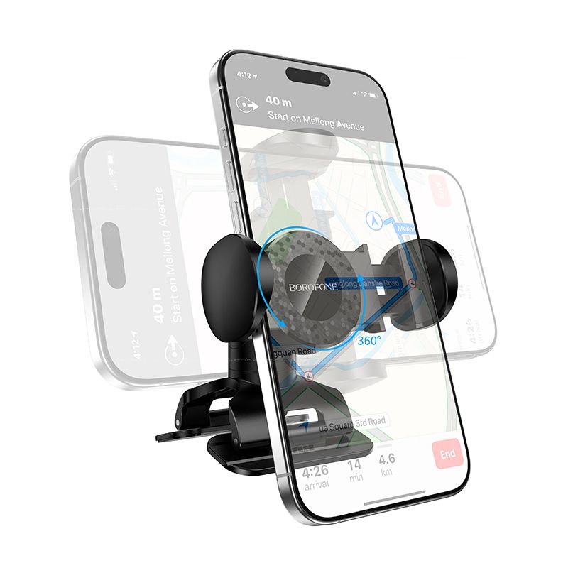 Автотримач для телефона BOROFONE BH142 Support pull clip car holder (center console) Black