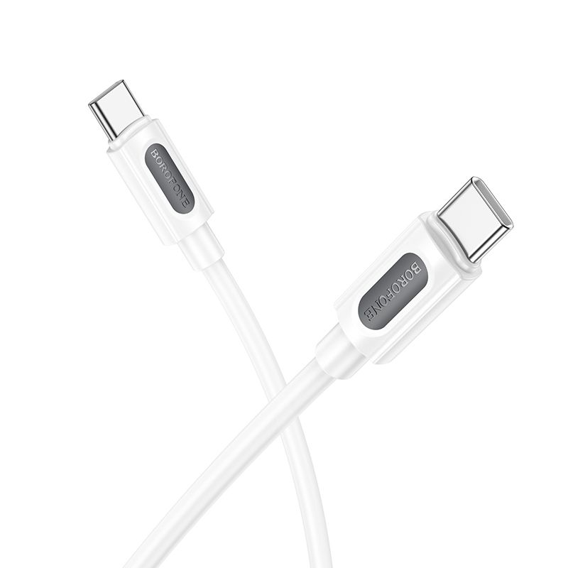 Кабель BOROFONE BX114 Structure 60W silicone charging data cable C to C White