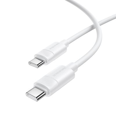Кабель BOROFONE BX123 Leya 60W silicone charging data cable C to C White