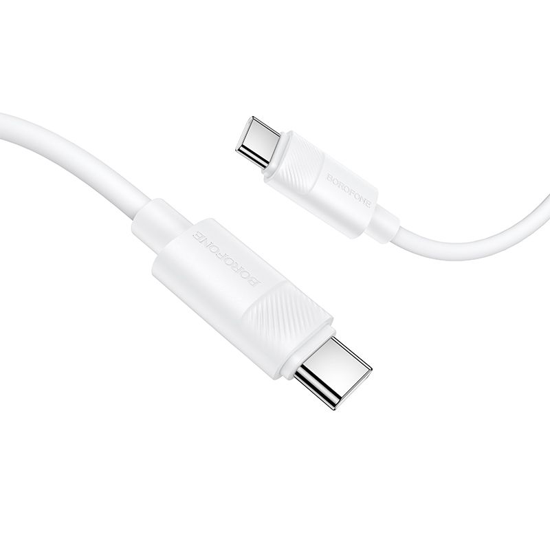 Кабель BOROFONE BX123 Leya 60W silicone charging data cable C to C White