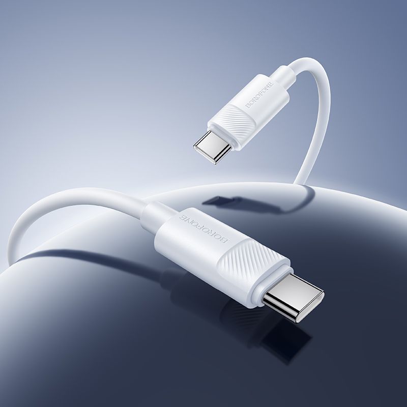 Кабель BOROFONE BX123 Leya 60W silicone charging data cable C to C White