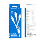 Кабель BOROFONE BX71 3-in-1 charging cable (iP+Micro+Type-C) White