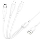 Кабель BOROFONE BX71 3-in-1 charging cable (iP+Micro+Type-C) White