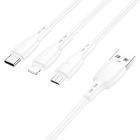 Кабель BOROFONE BX71 3-in-1 charging cable (iP+Micro+Type-C) White