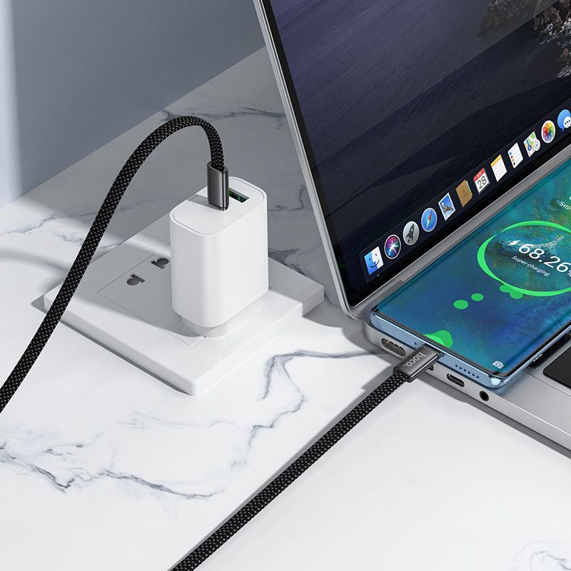 Кабель HOCO X125 Exceso 60W charging data cable C to C Black