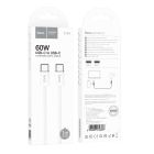 Кабель HOCO X104 Source 60W charging data cable Type-C to Type-C(L=1M) White