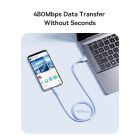Кабель Baseus Silky Series Fast Charging Cable USB to iP 2.4A 1m Galaxy Blue