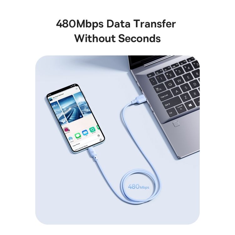 Кабель Baseus Silky Series Fast Charging Cable USB to iP 2.4A 1m Galaxy Blue