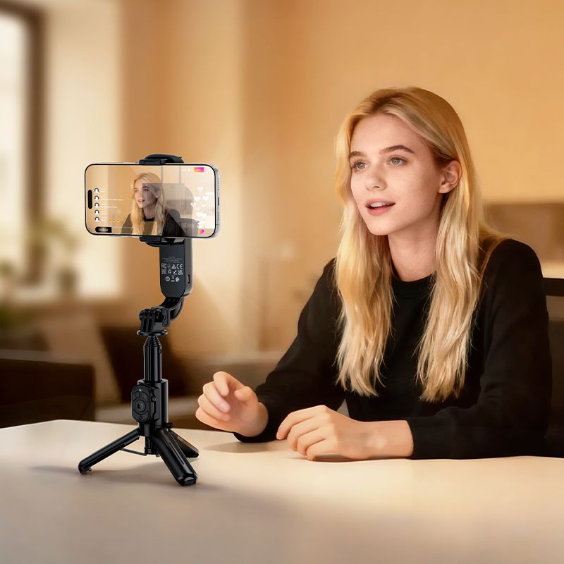 Селфі-монопод HOCO K90 Feliz single-axis live broadcast holder Black