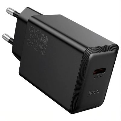 Мережевий зарядний пристрій HOCO N70 Nuevo single port PD30W charger set(C to iP) Black