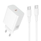 Мережевий зарядний пристрій HOCO C162A Source single port PD40W charger(EU) White