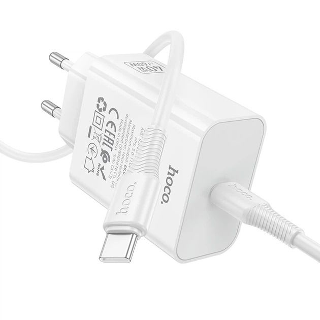 Мережевий зарядний пристрій HOCO C162A Source single port PD40W charger(EU) White