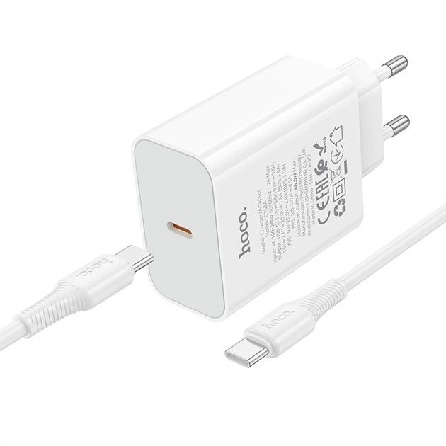 Мережевий зарядний пристрій HOCO C162A Source single port PD40W charger(EU) White