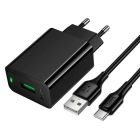 Мережевий зарядний пристрій HOCO CS91A Leader single-port charger set(Type-C) Black