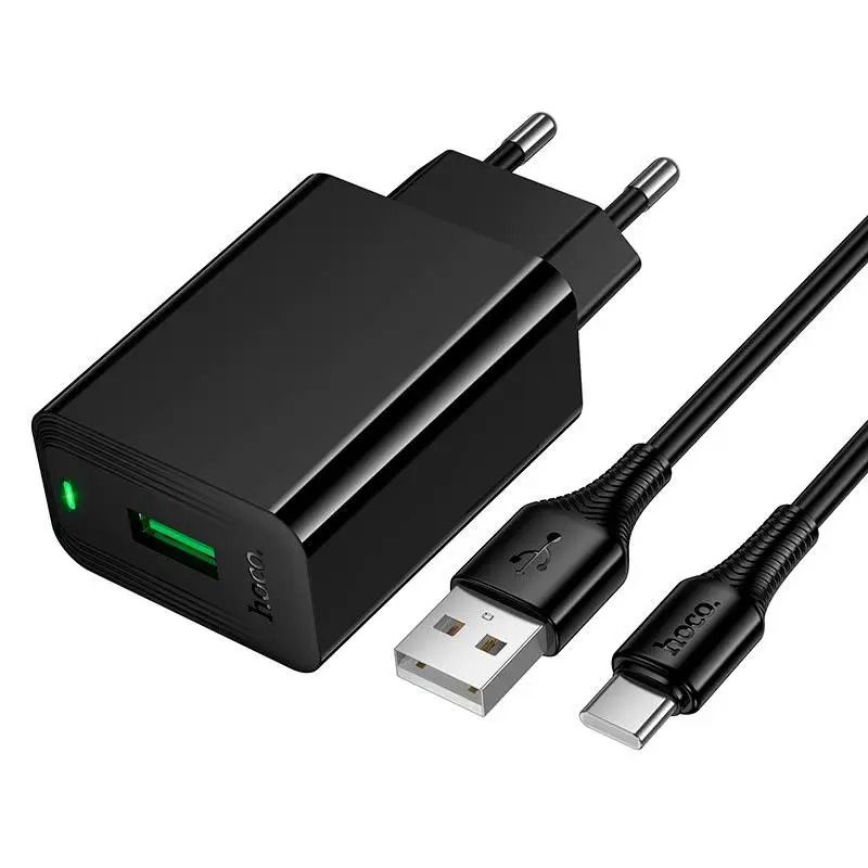 Мережевий зарядний пристрій HOCO CS91A Leader single-port charger set(Type-C) Black
